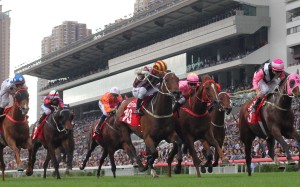 Beauty Only (right) wins the Jockey Club Mile. Photos: Kenneth Chan