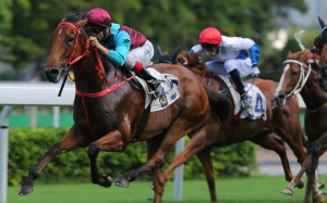 Joao Moreira guides Beat The Clock to victory at Sha Tin on Sunday. Photos: Kenneth Chan