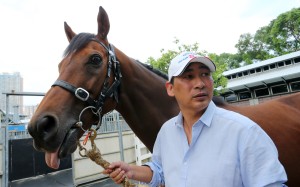 Trainer Michael Chang with Rich Tapestry. Photos: Kenneth Chan.