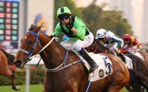 Super Satin, ridden by Douglas Whyte, won the Peninsula Golden Jubilee Challenge Cup at Sha Tin in 2010.