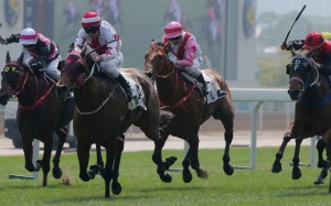 Tommy Berry drives Agree to victory at Sha Tin on Saturday. Photos: Kenneth Chan