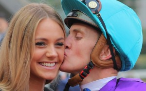 Chad Schofield plants a kiss on the cheek of his girlfriend Hannah after winning the Classic Cup. Photos: Kenneth Chan