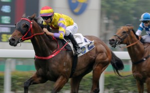 Ping Hai Star streaks away for an easy victory at Sha Tin last Saturday. Photo: Kenneth Chan