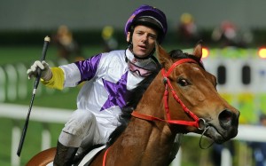 Brett Prebble celebrates Money Boy’s win at Happy Valley in March. Photo: Kenneth Chan