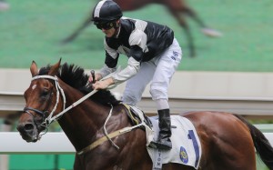 Zac Purton wins on Exultant. Photos: Kenneth Chan