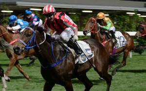 Sangria (Neil Callan) wins a Happy Valley in January. Photos: Kenneth Chan.