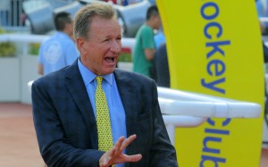 Trainer Tony Millard celebrates his treble at Sha Tin on Saturday. Photos: Kenneth Chan