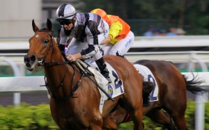 Zac Purton cruises to victory on Little Giant in Class Two company earlier this season. Photos: Kenneth Chan
