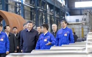 President Xi Jinping visits a workshop of China First Heavy Industries in Qiqihar, Heilongjiang province. Is the Chinese economy overleveraged? A large part of China’s high credit-to-GDP ratio is actually “credit” extended to state-owned enterprises. Such “credit” should be reclassified as Beijing’s fiscal outlays. Photo: Xinhua