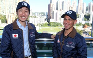 Yutaka Take and Javier Castellano at the launch of the International Jockeys’ Championship on Tuesday. Photos: Kenneth Chan