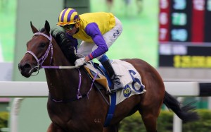 Jockey Douglas Whyte eases Invincible Missile up after comfortably winning at Sha Tin on Sunday. Photos: Kenneth Chan