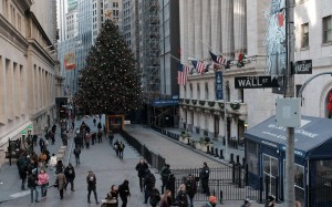 The New York Stock Exchange Christmas Tree in New York City. Photo: AFP