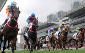 Frankie Lor’s three runners storm home in the Hong Kong Classic Cup (1,800m) last start. Photos: Kenneth Chan