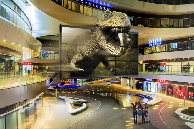 Marvel Digital's glasses-free 3D Video Wall offers people dramatic viewing experience.