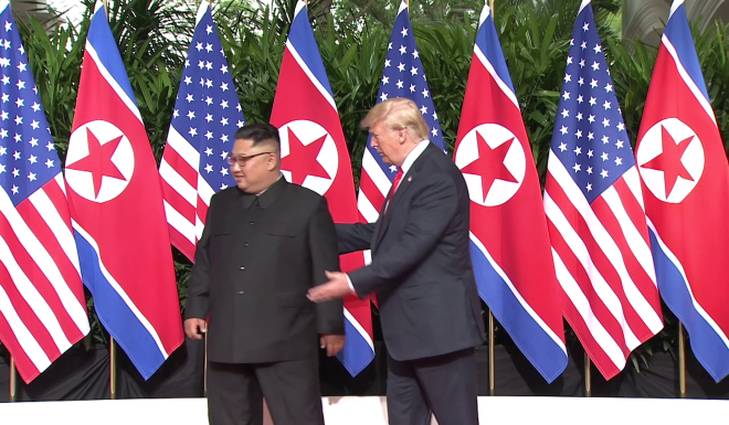 Trump led the Korean leader off.