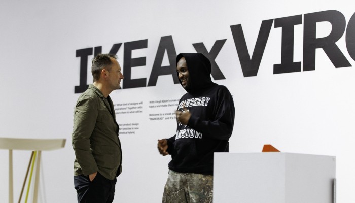 Virgil Abloh, a pair of Markerad glass-door cabinets for IKEA, 2019
