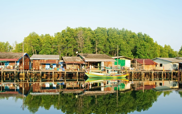 A waterfront village in Thailand\'s easternmost Trat province, one of 55 