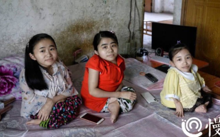 The three Chinese sisters spend about six hours a day online telling stories and singing songs for their 260,000 followers. Photo: Handout