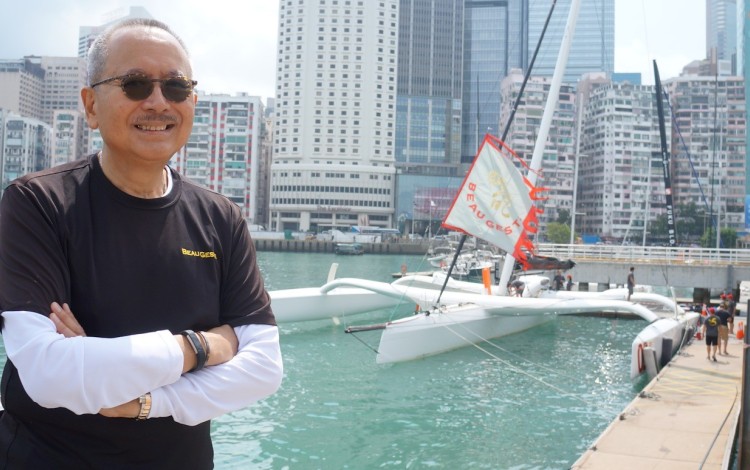 Karl Kwok, CEO of Wing On, and his boat the Beau Geste at the Royal Hong Kong Yacht Club. Photo: RHKYC