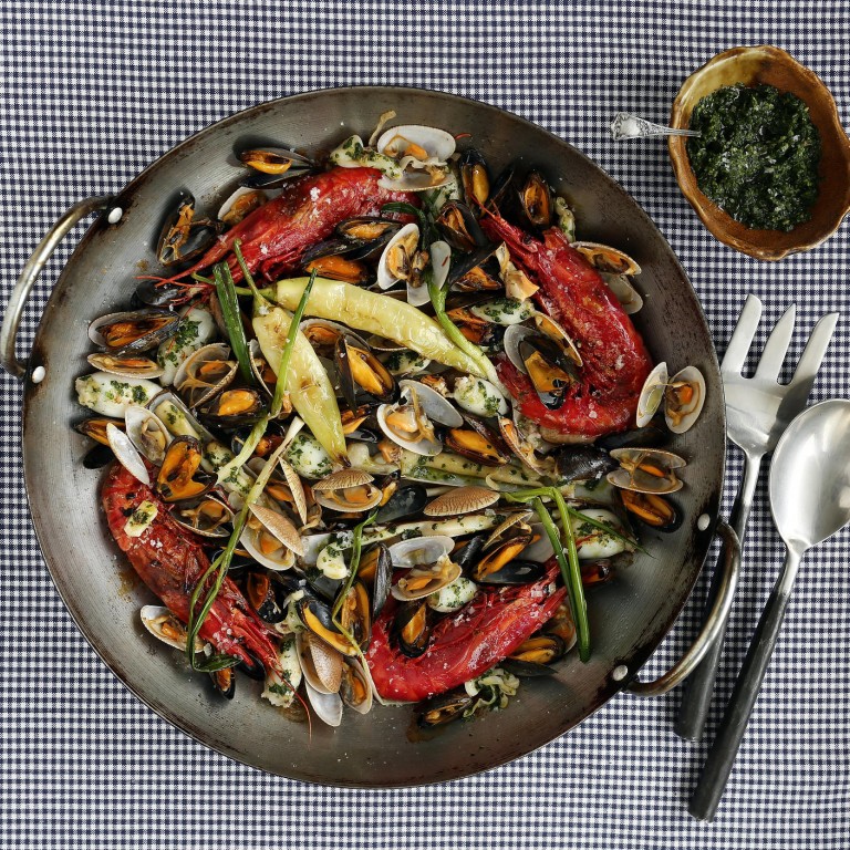 Seafood recipes catch of the day with salsa verde, and with spaghetti