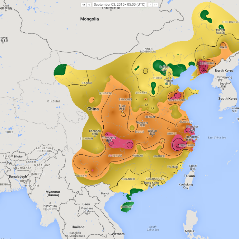 China's pollution on Google Maps Smog data shows 92 per cent breathe