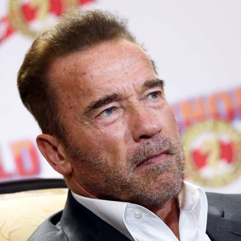 arnold schwarzenegger arrives in hong kong for asian debut of signature sports festival south china morning post arnold schwarzenegger arrives in hong