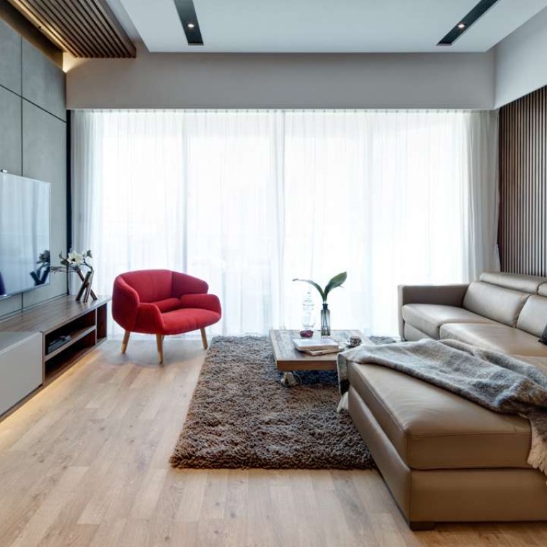 Hong Kong Flat Gets Industrial Theme With Wood Concrete And Pops