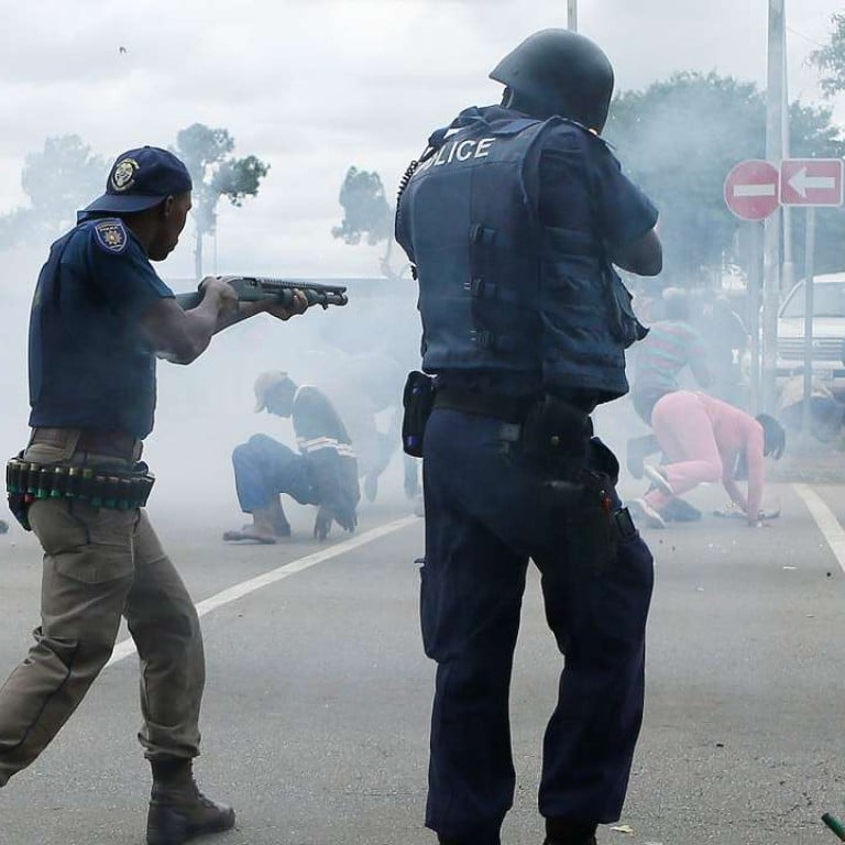 South African police fire rubber bullets at antiimmigrant march