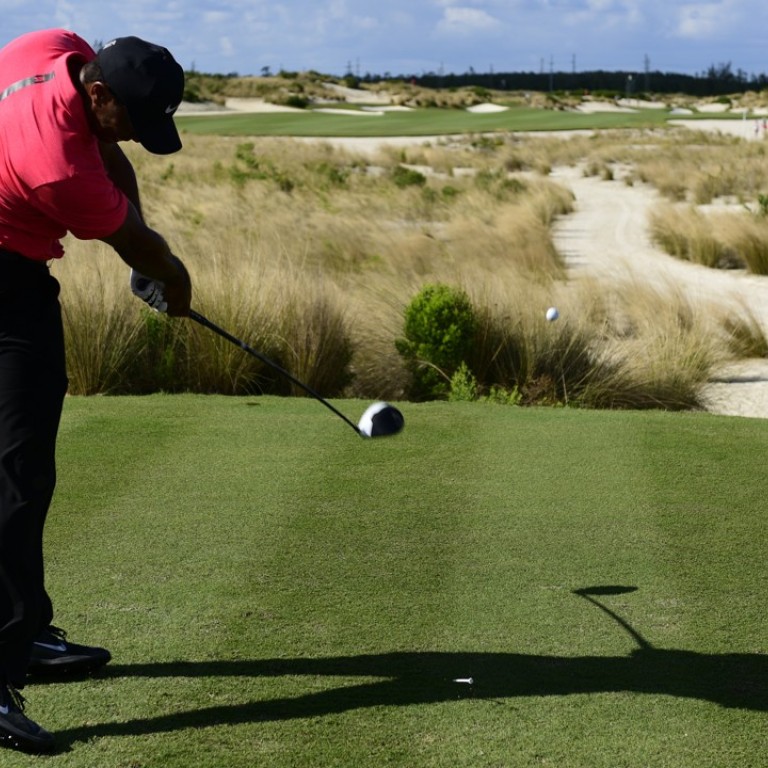 Tiger Woods tees off from the 14th hole during the final round of the Hero World Challenge at Albany Golf Club in Nassau, Bahamas. Photo: AP