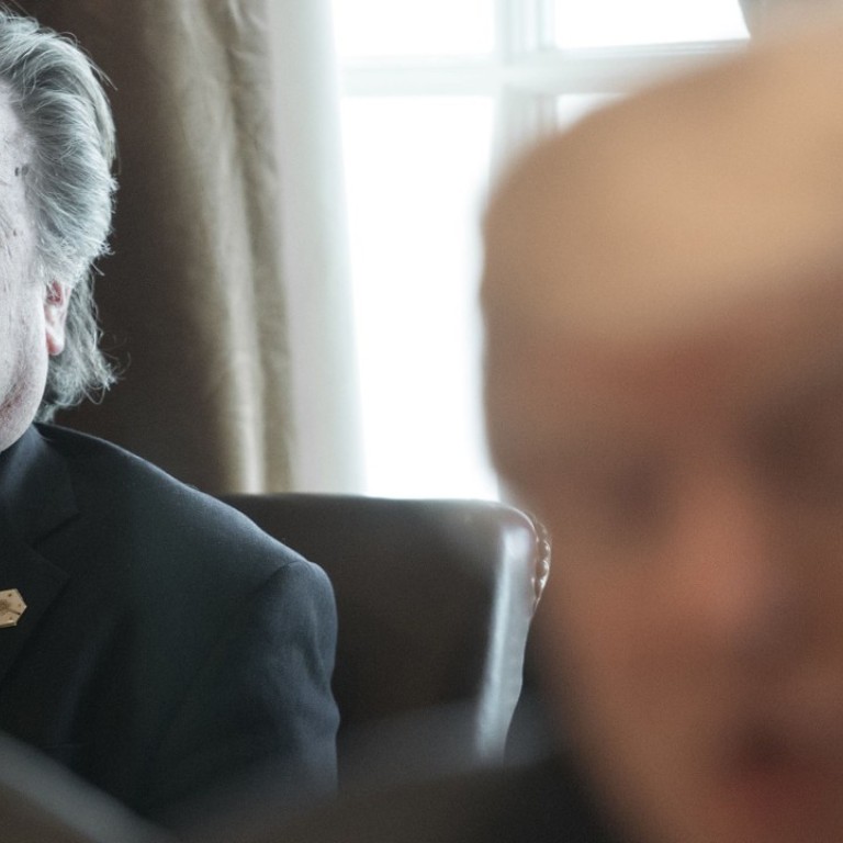 An “all-encompassing” war with China was one of the earliest objectives of US President Donald Trump’s chief strategist, Steve Bannon (left), according to an explosive new book. Photo: AFP