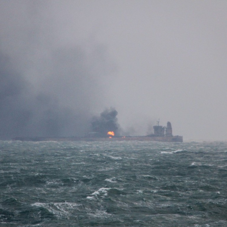 Oil tanker ablaze in East China Sea could burn for a month South