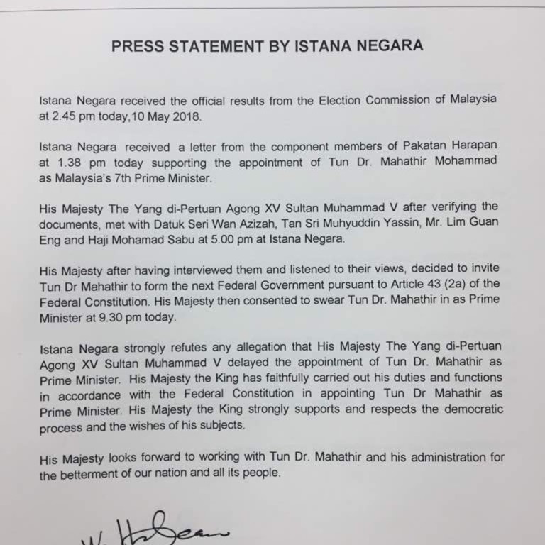 Malaysia Election Mahathir Sworn In As Prime Minister South China Morning Post