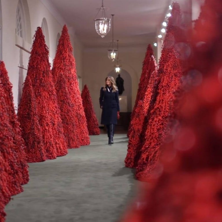 Here’s why some people find Melania Trump’s bloodred Christmas trees