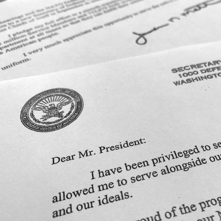 Here is US Defence Secretary James Mattis' resignation letter to Donald