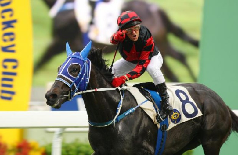 Brett Prebble enjoys his birthday on Calling With Love but his celebration was short-lived when stewards handed him a two-day careless riding ban in the last event. Photo: Kenneth Chan