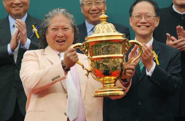 Sammo Hung after winning the Kent & Curwen Centenary Sprint Cup with Amber Sky. Photo: Kenneth Chan