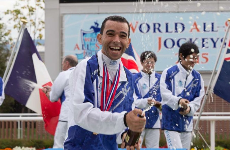 Joao Moreira celebrates winning the All-Star Jockeys in Japan last year. Photos: Japan Racing Association