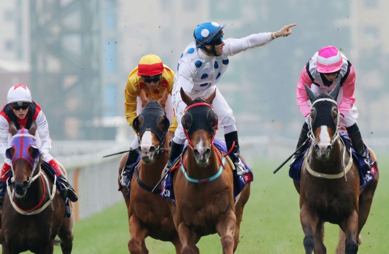 Contentment wins the 2016 Group One Queen’s Silver Jubilee for Brett Prebble. John Size’s six-year-old hasn’t won since but gets a great chance at handicap level on Sunday at Sha Tin. Photos: Kenneth Chan.