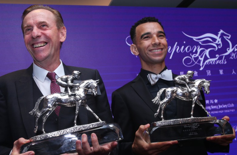 John Size (left) won the champion trainer award for the 2016-17 season. Photos: Kenneth Chan