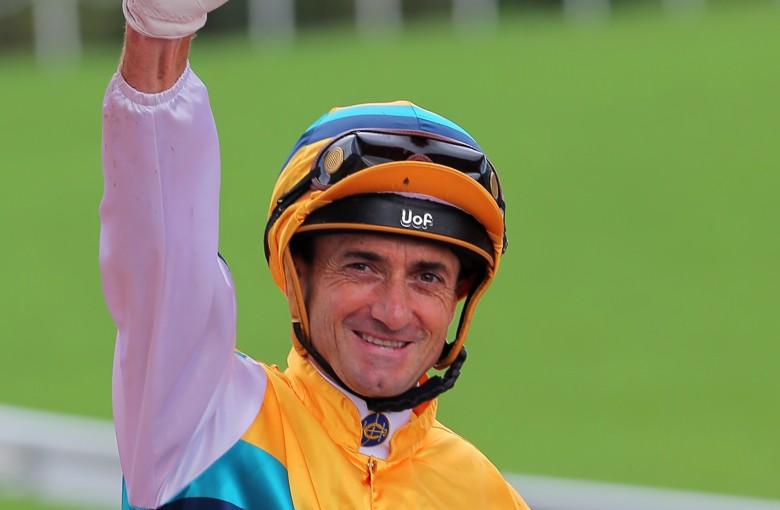 Douglas Whyte celebrates an opening-day winner. Photos: Kenneth Chan