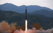 A North Korean "Hwasong-12” ballistic missile. Japan’s Defence Minster Itsunori Onodera said that Tuesday’s missile did not fly on a highly “lofted” trajectory and could be the same type as intermediate-range missile Hwasong-12, which Pyongyang fired on May 14. File photo: AP A North Korean "Hwasong-12” ballistic missile. Japan’s Defence Minster Itsunori Onodera said that Tuesday’s missile did not fly on a highly “lofted” trajectory and could be the same type as intermediate-range missile Hwasong-12, which Pyongyang fired on May 14. File photo: AP
