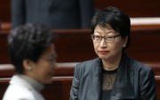 Chief executive Carrie Lam (left) has repeatedly defended Secretary for Justice Teresa Cheng over unauthorised structures in her properties. Photo: Sam Tsang