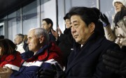 Japanese Prime Minister Shinzo Abe, right, sits alongside US Vice President Mike Pence, centre, and Karen Pence at the opening ceremony of the 2018 Winter Olympics in Pyeongchang on Friday. Photo: AP
