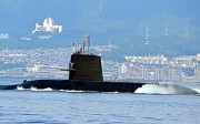 The Japanese submarine Kuroshio took part in military exercises in the South China Sea. Photo: Handout