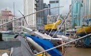 Damaged boats at Hong Kong Yacht Club in Causeway Bay. Photo: Handout