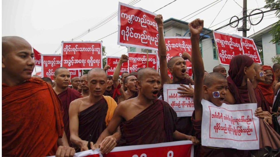 Thousands Of Buddhist Monks March In Anti Muslim Protests In Myanmar’s