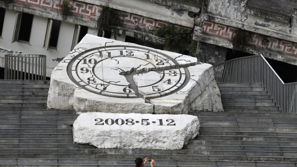 A file picture of a memorial to the Sichuan earthquake in 2008. Photo: Simon Song