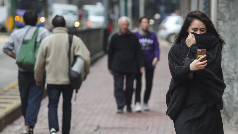 Temperatures in Hong Kong dip to as low as 7.9 degrees Celsius as