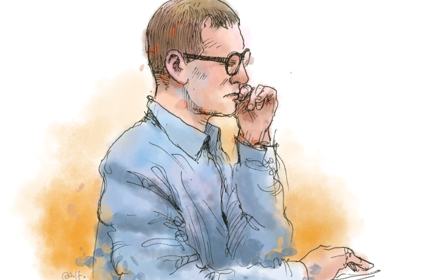 Rurik Jutting was jailed for life by deputy judge Michael Stuart-Moore on November 8 last year. Illustration: Adolfo Arranz