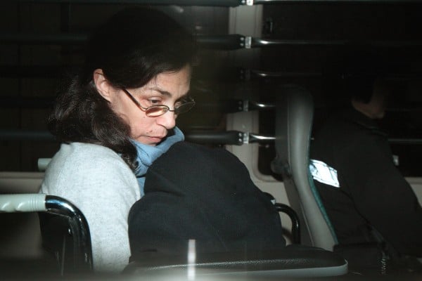 A 2011 photo of Nancy Kissel in a prison van as she arrived at the High Court. Photo: Dickson Lee